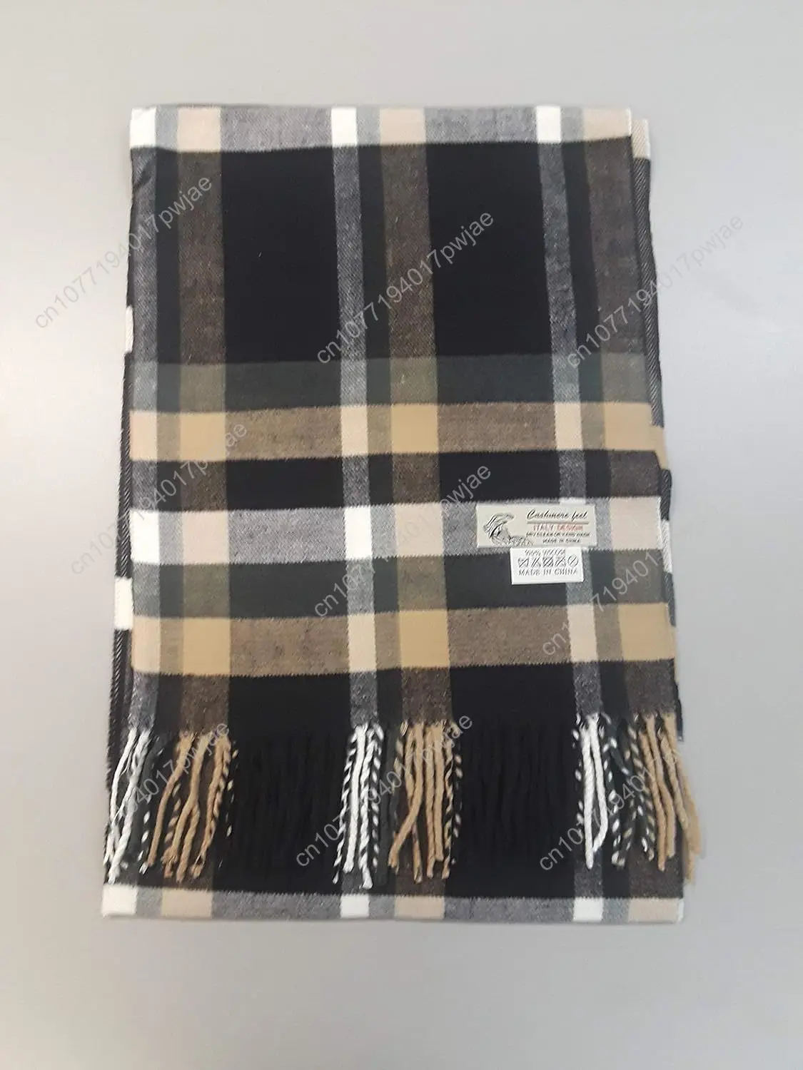 وشاح كلاسيكي أنيق من الكشمير ذو ملمس ناعم ملفوف بالبلايد الغنية مقاس 12 × 72 بوصة للجنسين #2