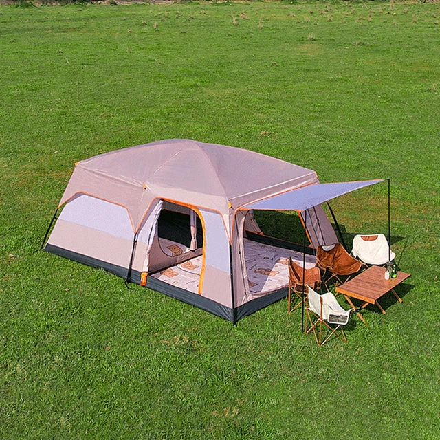 Outdoor Camping Luxury Tents Large Family Tent With Rooms 4 12 People Waterproof Two Bedroom And One living Room Design AliExpress 18