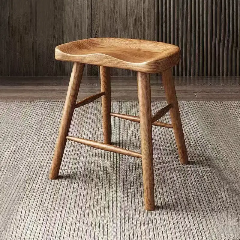 

Solid wood dining chair bar chair milk tea shop beauty dressing stool household high stool bar chair
