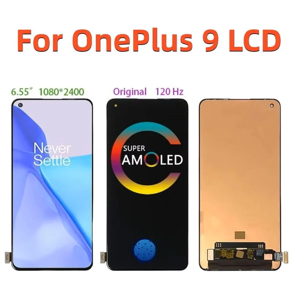 Оригинальный AMOLED для OnePlus 9 1 + 9 LE2113, LE2111, LE2110, LE2117, LE2115, замена преобразователя сенсорного экрана ЖК-дисплея в сборе