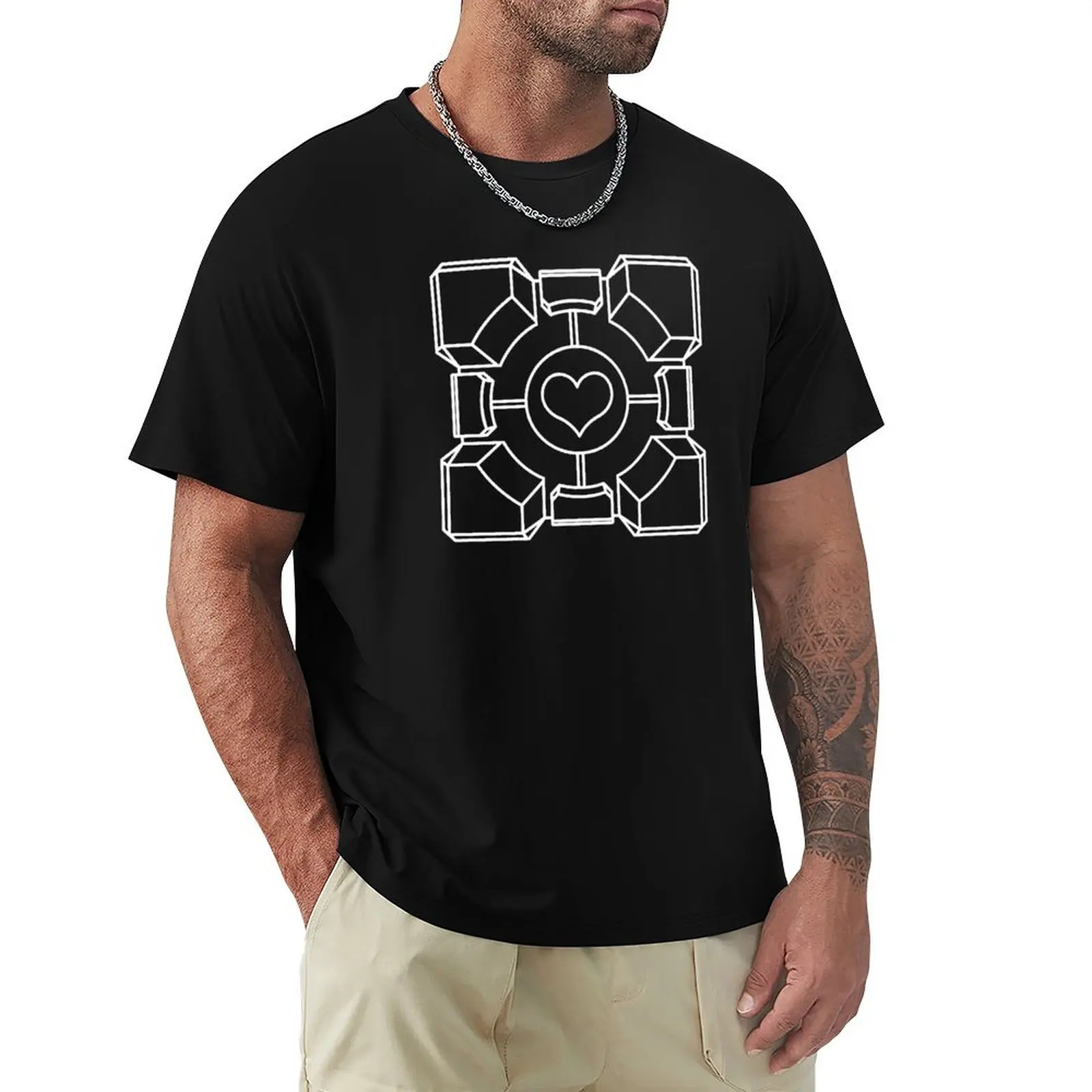 

Portal companion v1 white T-Shirt kawaii clothes plain mens graphic t-shirts pack