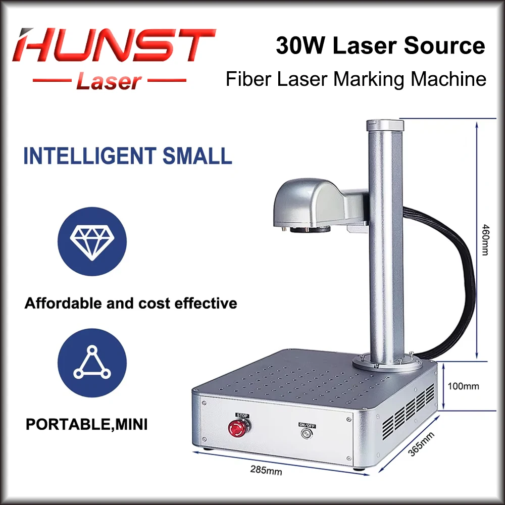 Hunst Small Laser Marking Machine, 30W Portable All-in-One, Foldable, Mini Fiber Optic Metal Marking Engraving Machine.