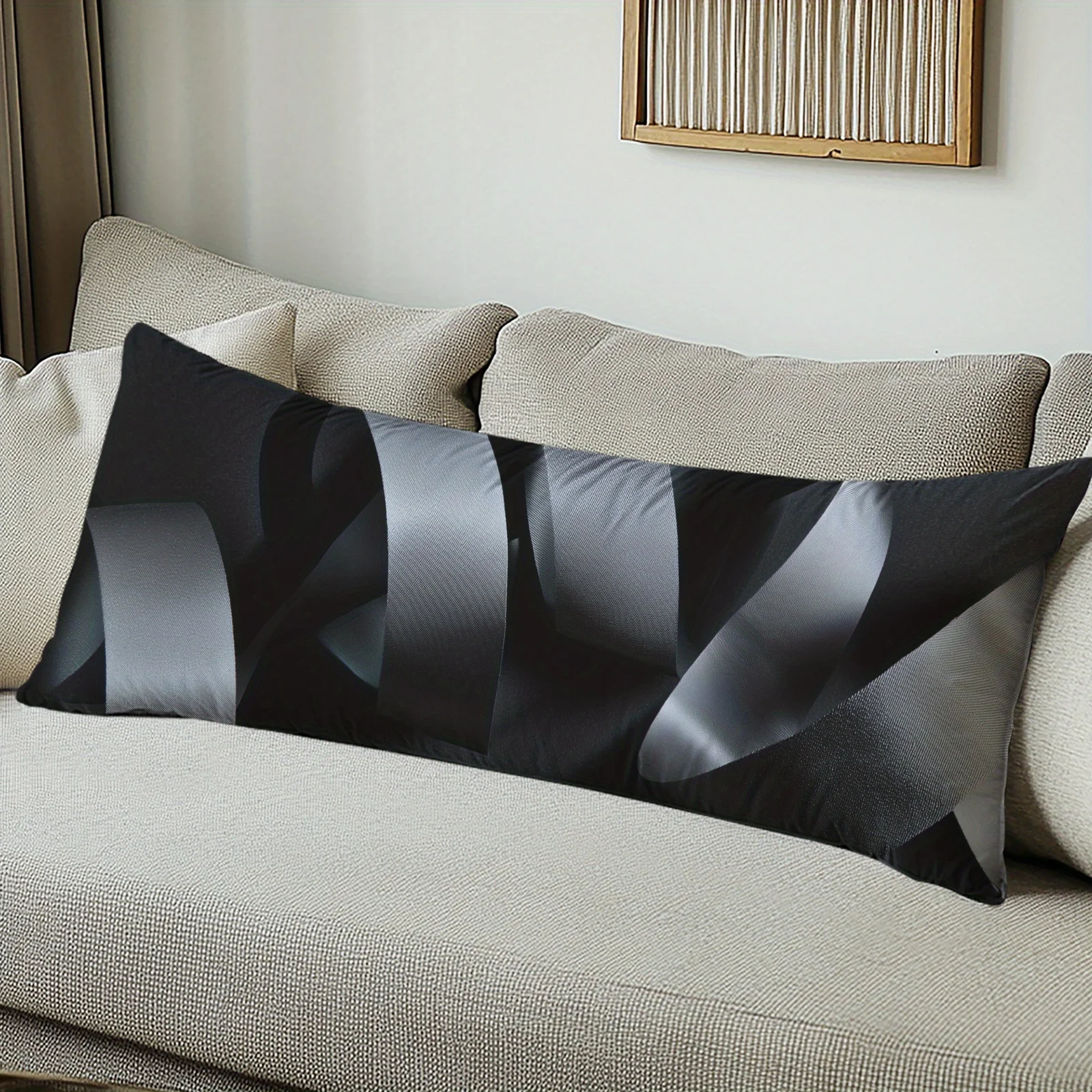 Machine Washable Long Pillow Cover with Invisible Zipper, Made of Ultra-Fine Microfiber Fabric, Super Soft And Skin-Friendly, Pe
