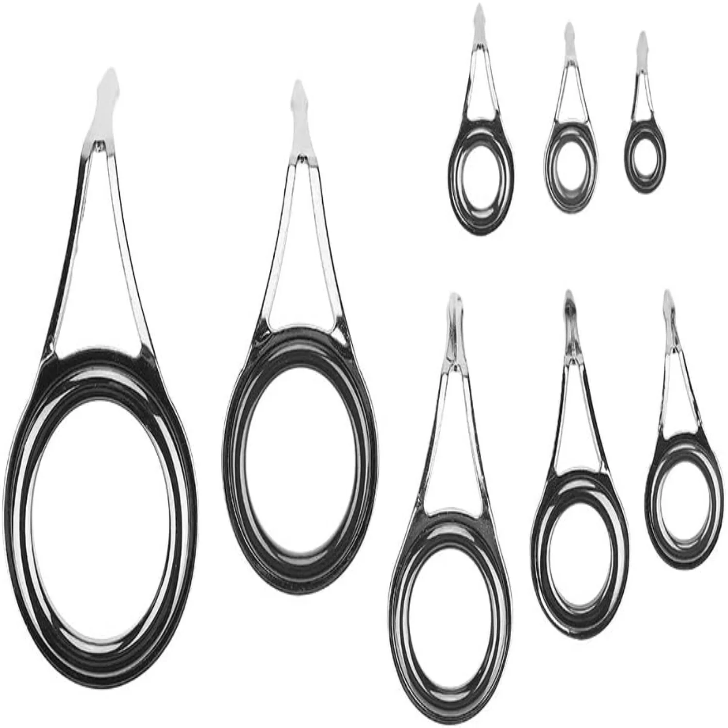 

Sturdy and Durable 75pcs Stainless Steel Fishing Rod Guide Set for Sea Fishing Poles - Complete Set with 8 Sizes, Tips, Eye Ring