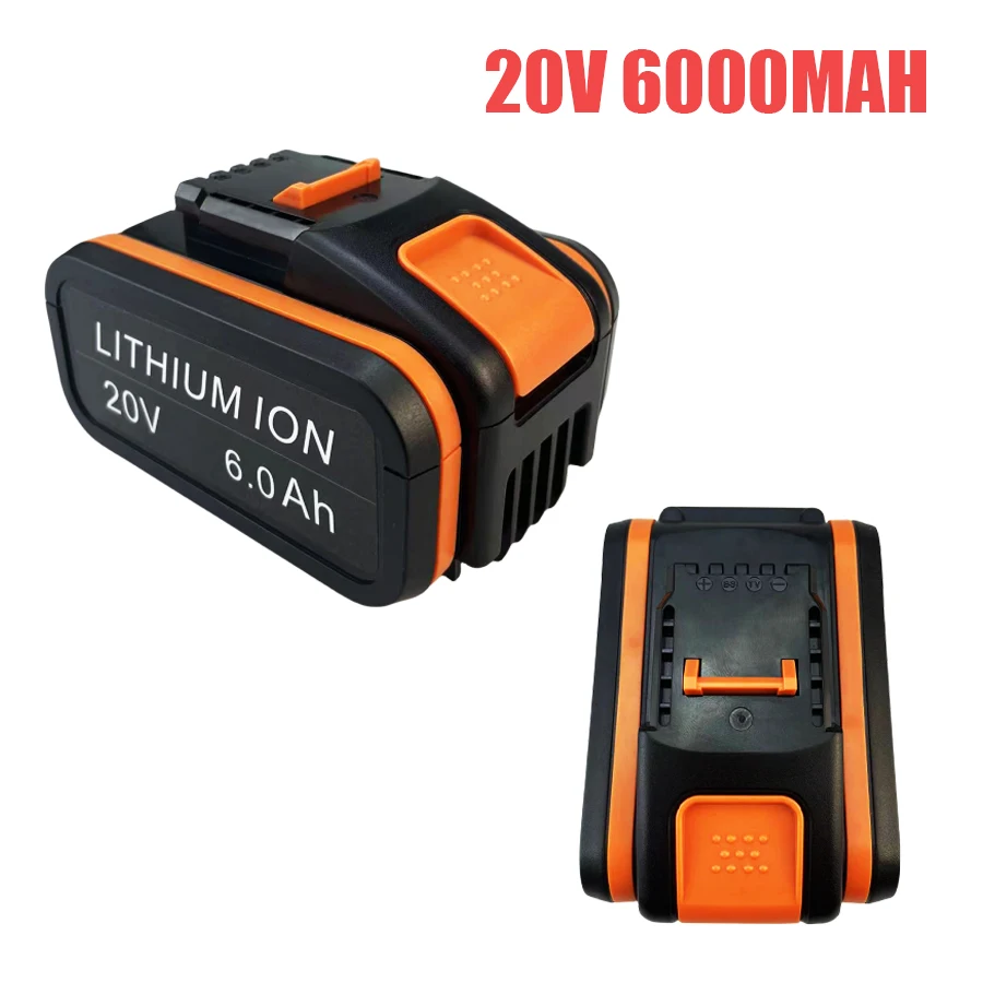 6.0Ah 20V For Worx WA3551.1 6.0Ah Li-ion Battery WA3553.2 WX390 WA3572 WX367