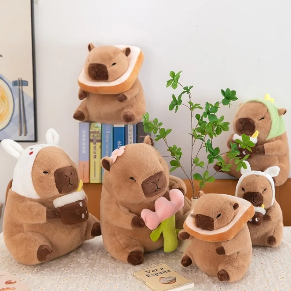 New Capybara Plush Toy Dinosaur Rabbit Bubble 30 40 50cm Stuffed Animals Home Decor Cartoon Fluffy Capibara Dolls for Kids