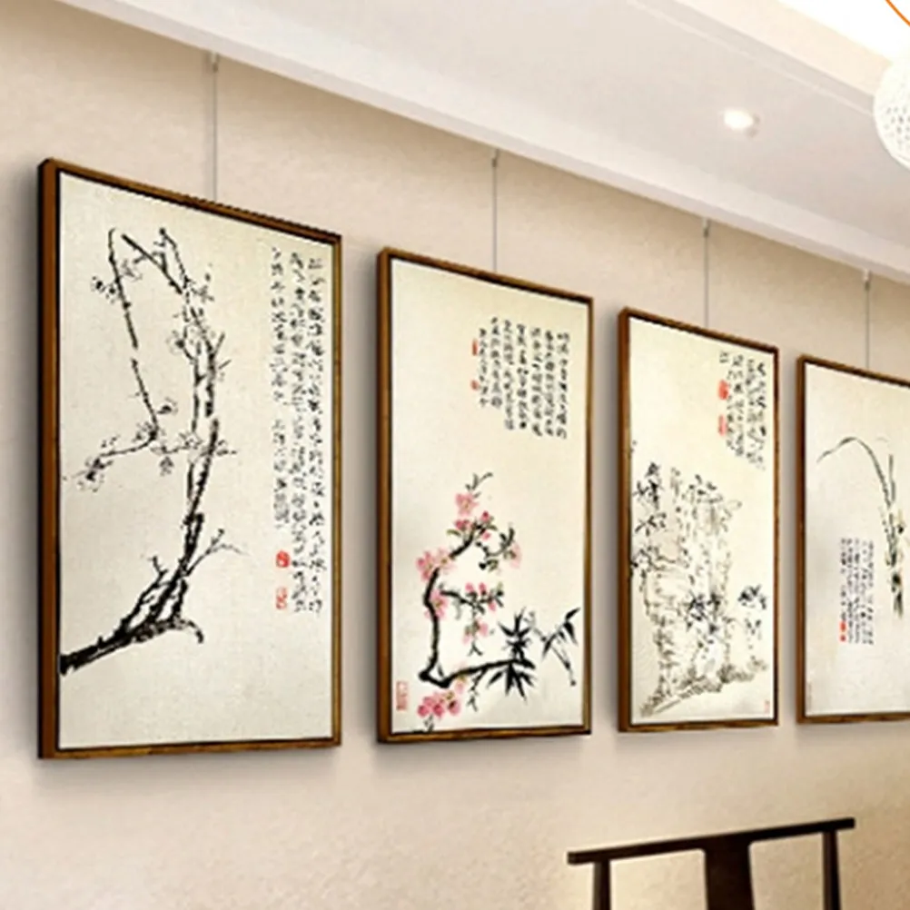 

4Sets Hanging Picture Frame Steel Wire Rope Heavy Duty Picture Hanging Cord for Mirrors Canvas DIY Crafts Home Office Gallery