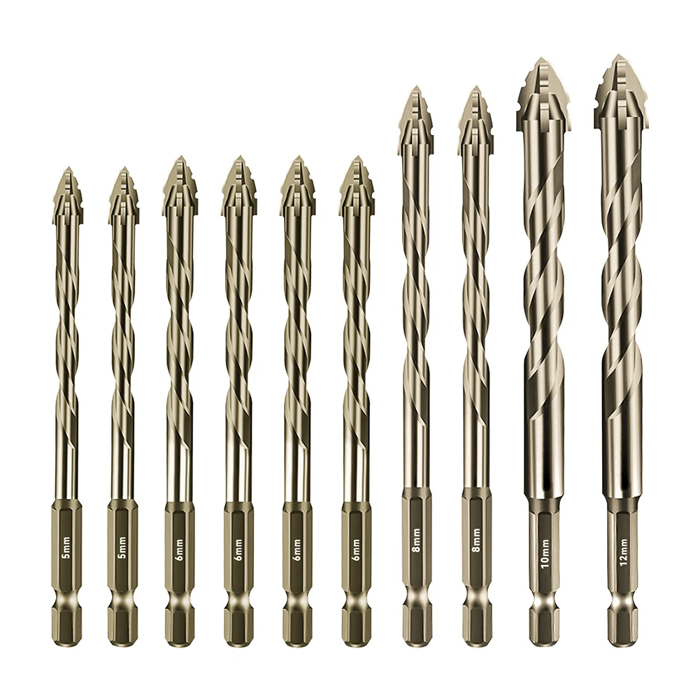 

10Pcs Eccentric Drill Bits for Efficient Drilling of For Wood and Metal Designed with 4 Flute for Enhanced Cutting Performance