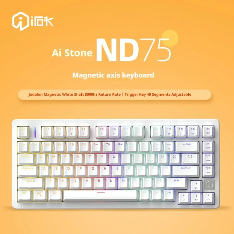 Irok Nd75 8Khz Wired Single Mode Magnetic Axis Gaming Keyboard Full Key Hot-swappable Conflict-free  Wired Gaming Keyboard