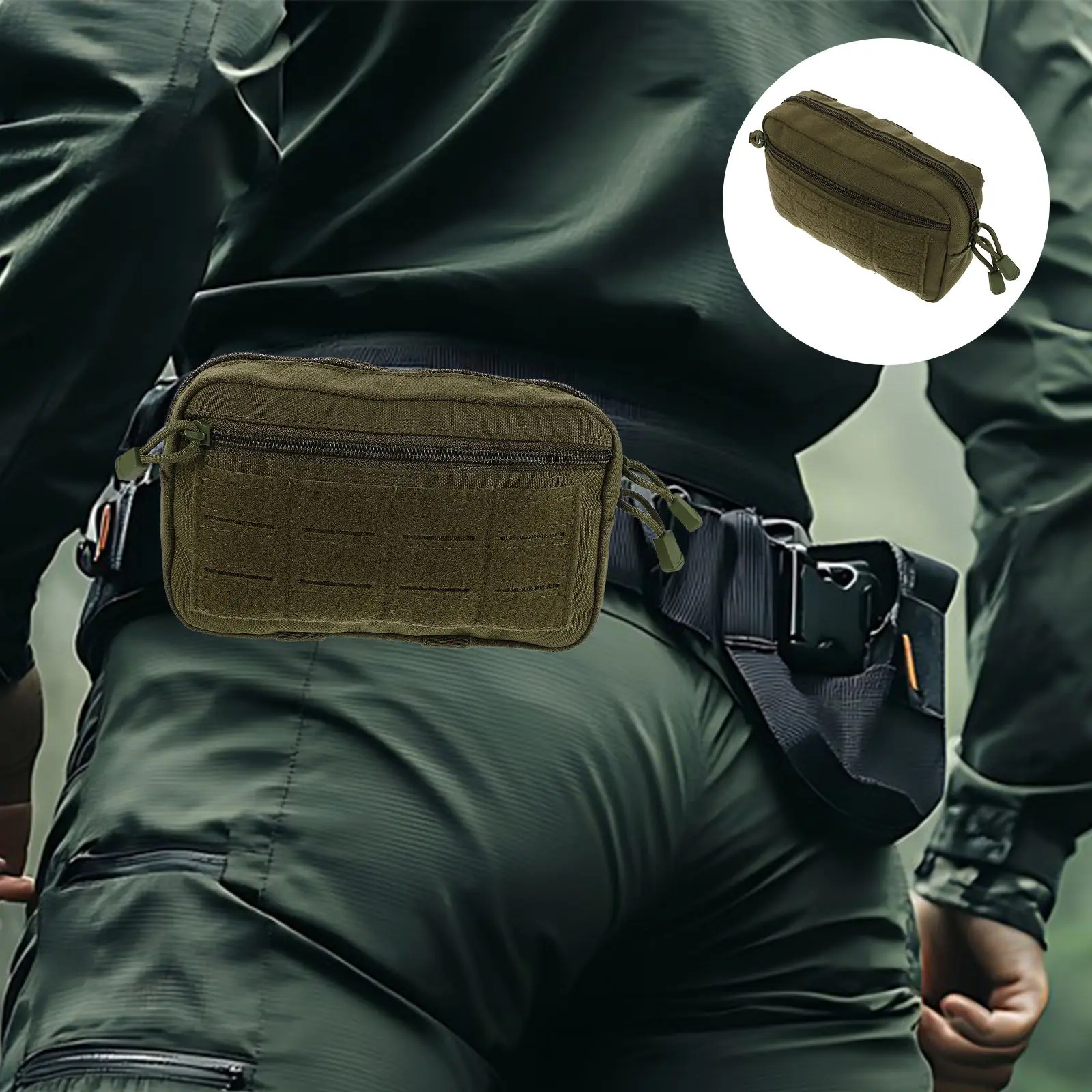 Outdoor Multifunctional Waist Bag Lightweight Waterproof Nylon Fanny Pack for Travel Hiking Medical Storage Organizer