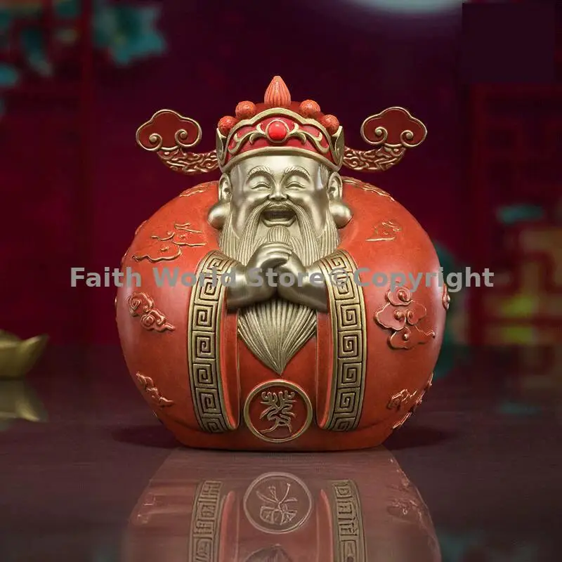 2025 Good luck mascot gift BOSS OFFICE decor TOP lucky thriving business bring wealth copper Happy God of Wealth best present