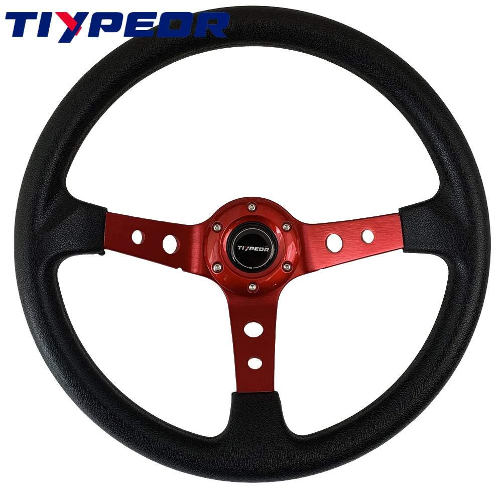 

Tiypeor high-quality 14 inch 350 PU Steering Wheel Racing Sports Steering Wheel with Accessories