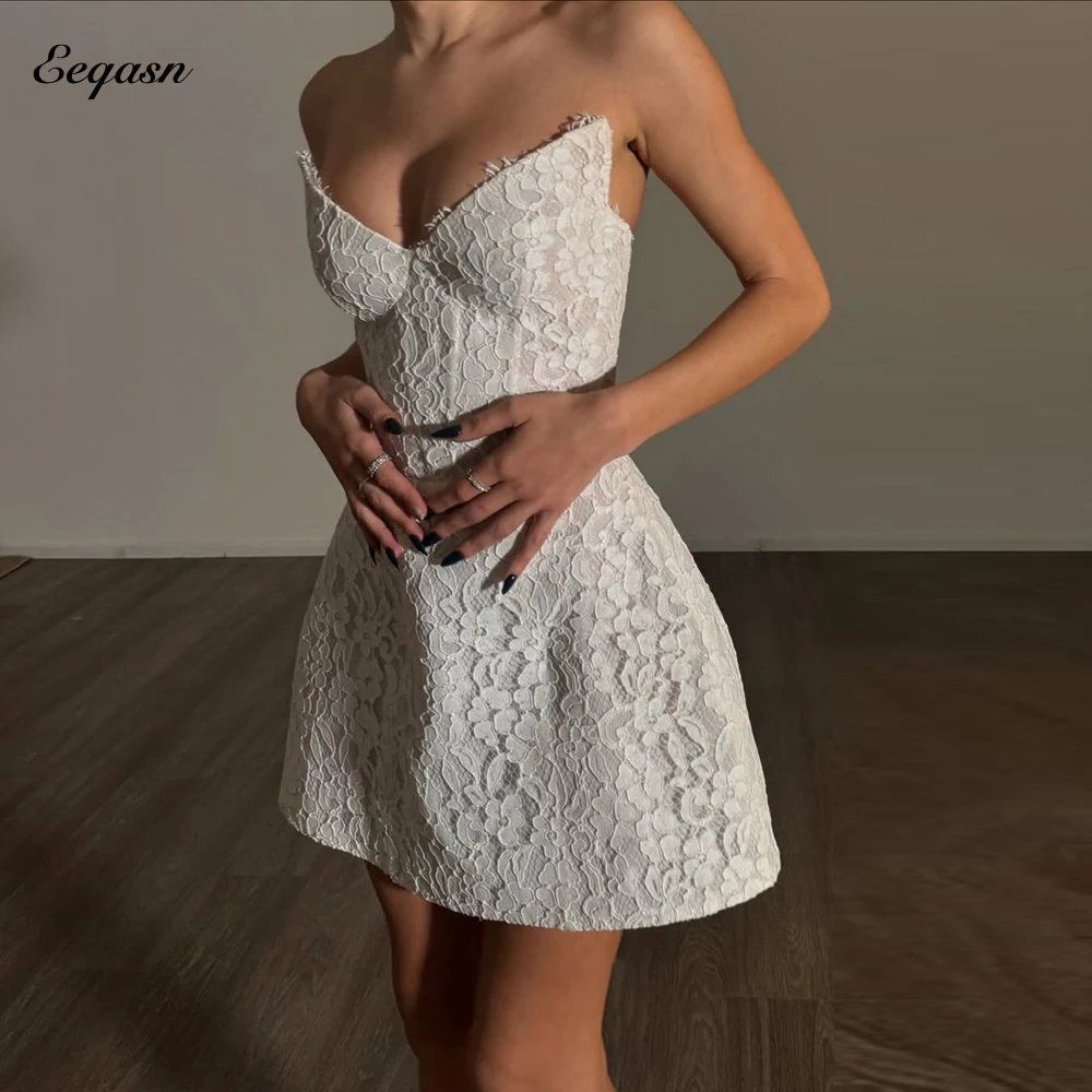 

Short Prom Dresses Full Lace Sexy V Neck Corset Back Mini Party Dress Wedding Customized Elegant Birthday Cocktail Gown 2025