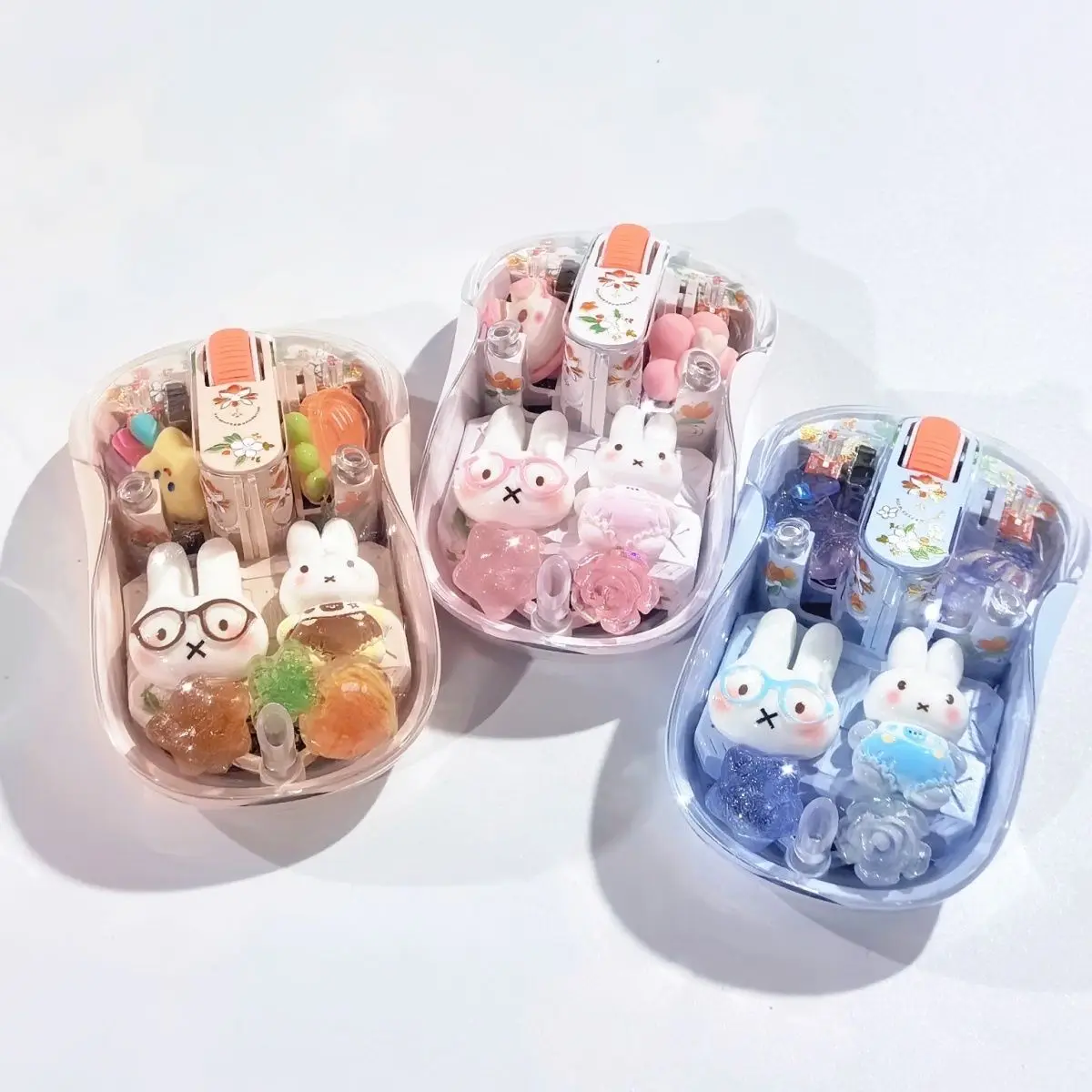 Kawaii Custom DIY Clear Miffy Wireless Mouse Portable Cartoon Office Accessory Compatible for Ipad Pc Notebook Lovely Cute New
