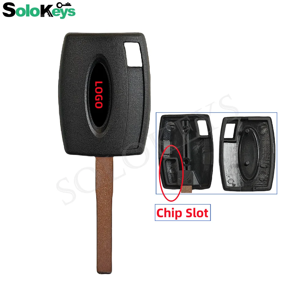 

10Pcs/Lot SOLOKEYS H94-PT Replacement Transponder Key Shell Fob for Ford Car Holder Chip Hollow Uncut Blade Printed LOGO