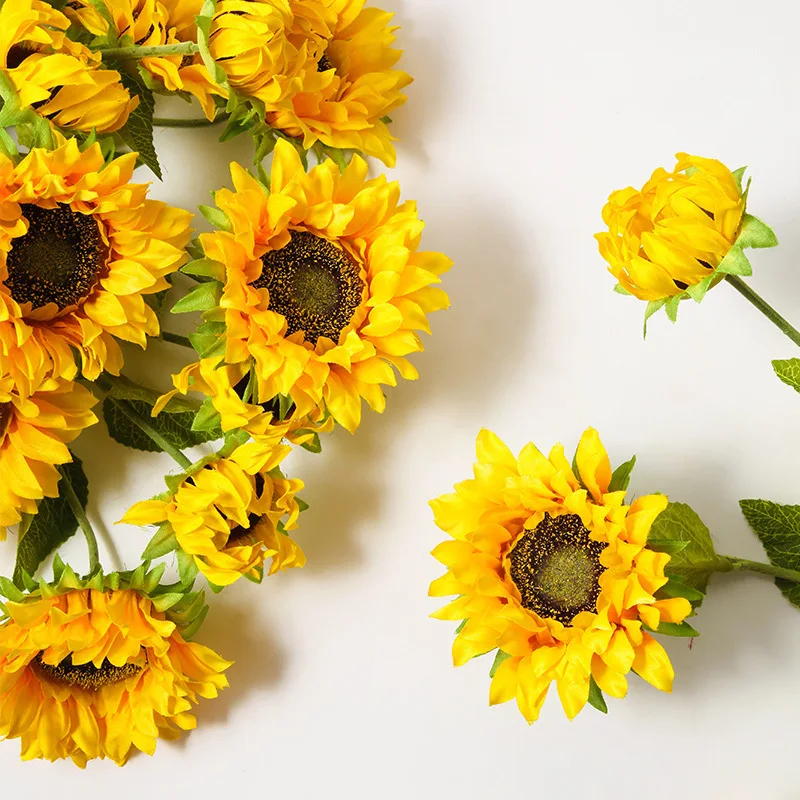 Sunflower simulation bouquet decoration, fake flower, sunflower, living room flower arrangement decoration, dried flower decorat