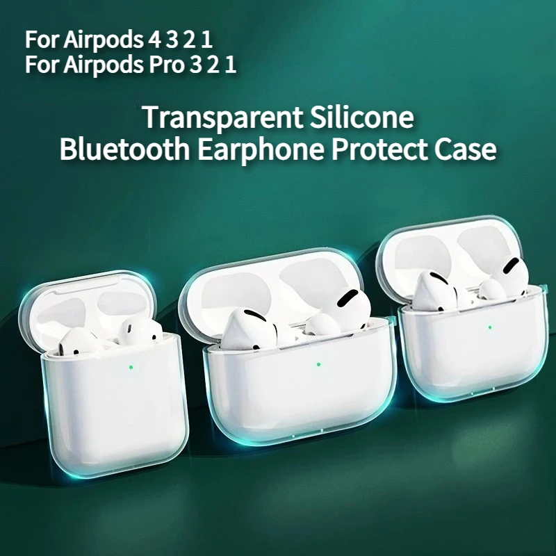 Transparente Silikon-Bluetooth-Kopfhörer-Schutzhülle für Airpods 4 3 2 1 Pro3 2 Originalqualität Klare Hautfreundliche Kopfhörer-Abdeckung