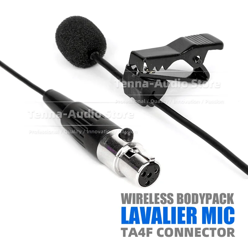 Black Mini XLR Lavalier Microphone For SHURE SLX1 LX1 ULX1 UC1 UR1 UR1M U1 Tie Clip On Wireless System Bodypack TA4F Lapel Mic