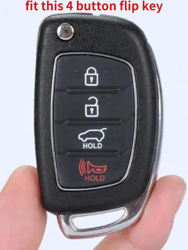 Flip Folding Key 4 Button Tpu Car Key Case Cover for Hyundai Sonata 2015 Hyundai Santa Fe 2013 GLS Key Shell Fob Car Accessories