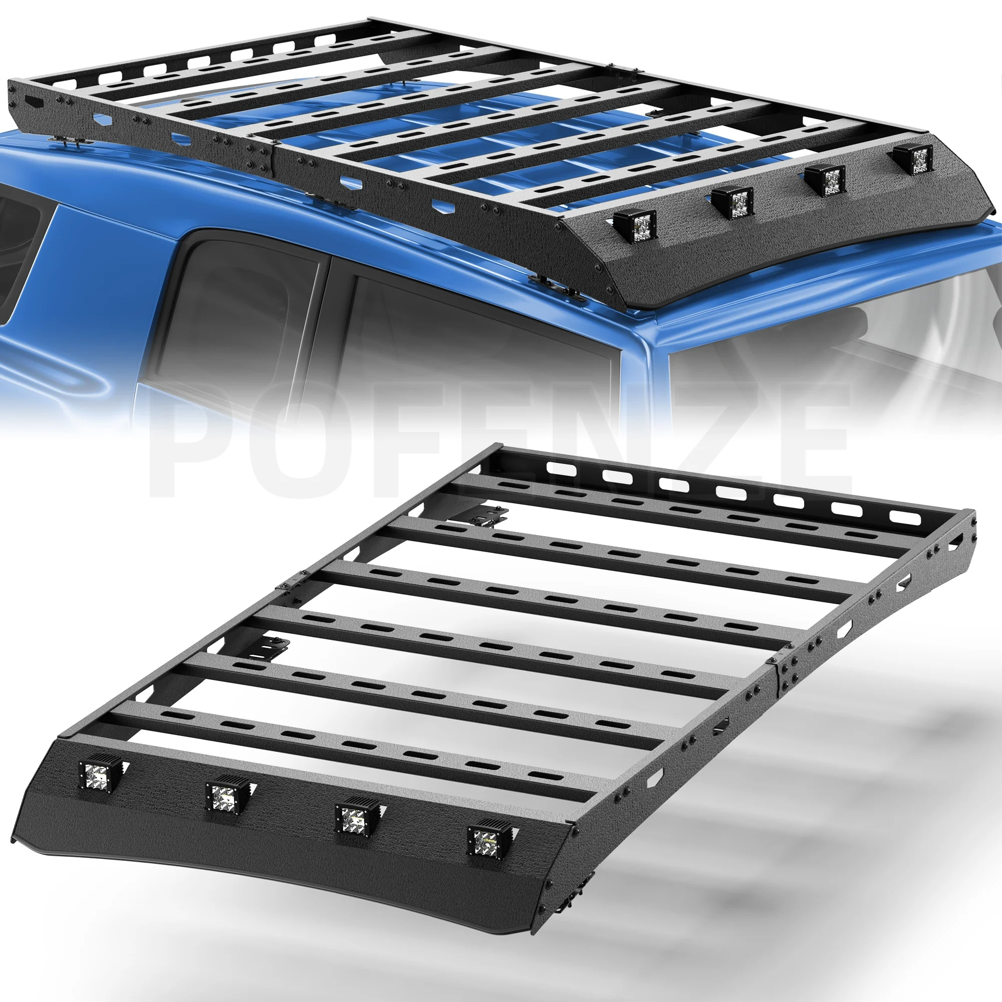 

Roof Rack for 2006-2014 Toyota FJ Cruiser Cargo Carriers Luggage Storage Holder Heavy Duty Basket Carbon Steel Cross Bars