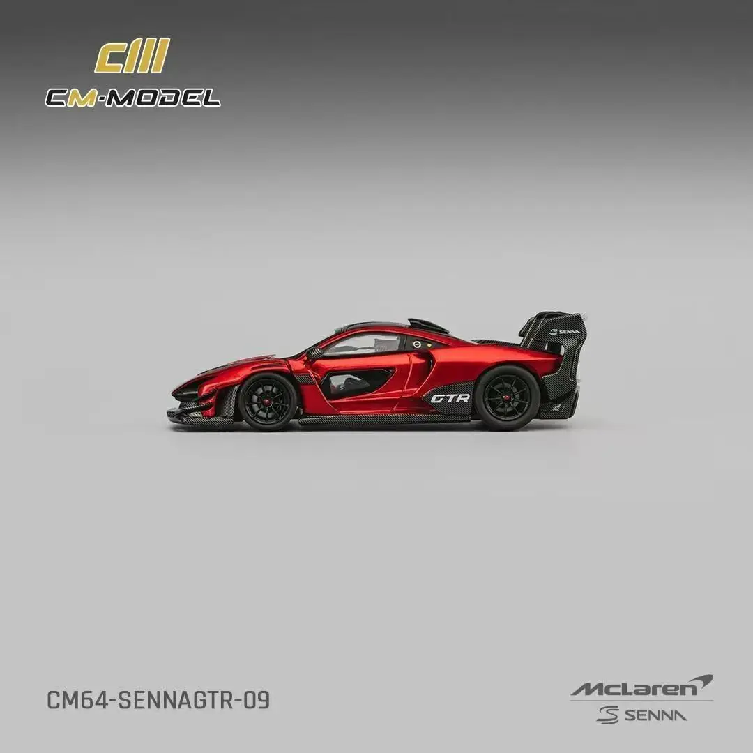 CM1/64 McLaren GTR Metallic redAlloy Car Model Collectible Display Piece