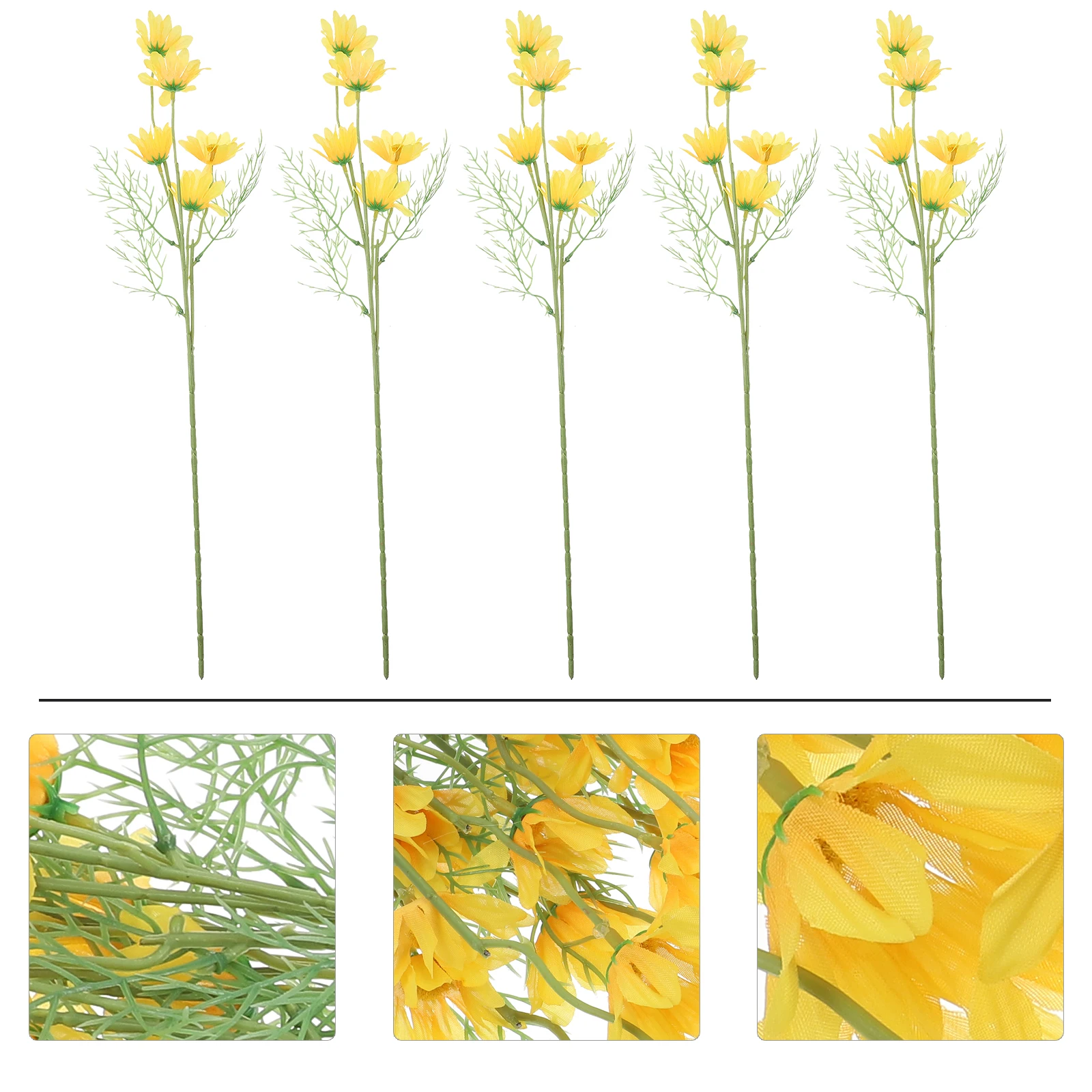 

5Pcs Practical Artificial Chamomile Decor Indoor Outdoor Event Decoration Durable Plastic Flower