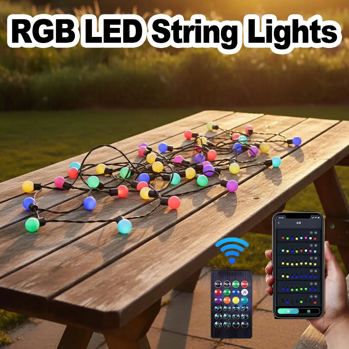 

App Control Fairy Lights Smart Timer Sync String USB Waterproof Dimmable Programmable Holiday Lighting Outdoor Garden Decor Art