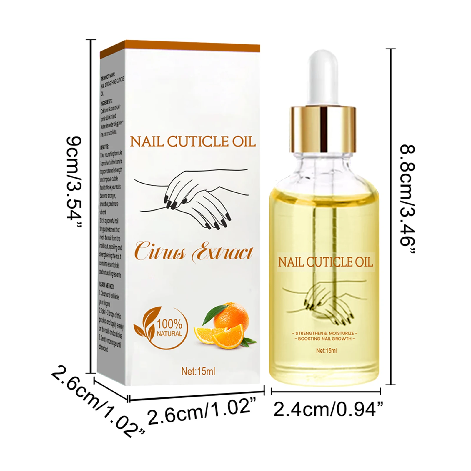 Aceite perfumado hidratante para cutículas, hidratante para cutículas reparadas, 15ml