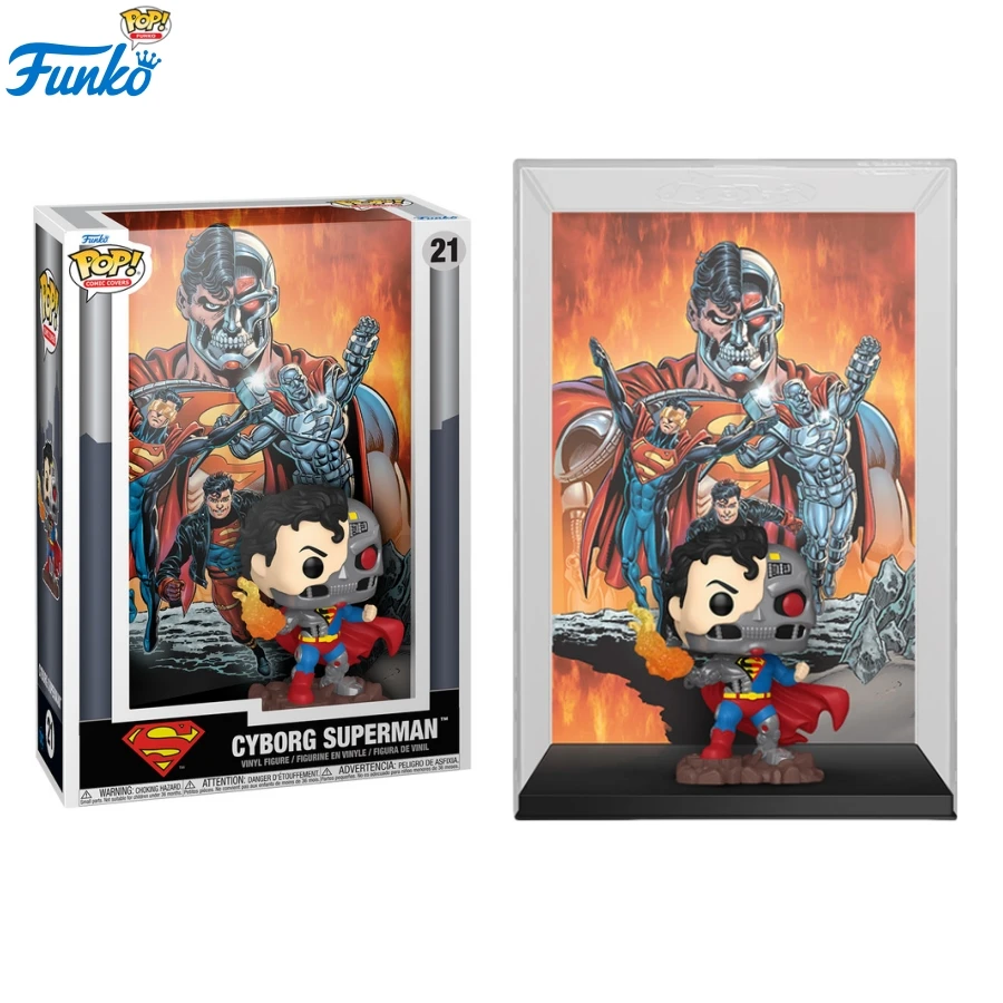 

Funko Pop Comics & Superheroes Comic Covers Reign of The Supermen - Cyborg Superman Peripheral Figurines Collectible Ornaments