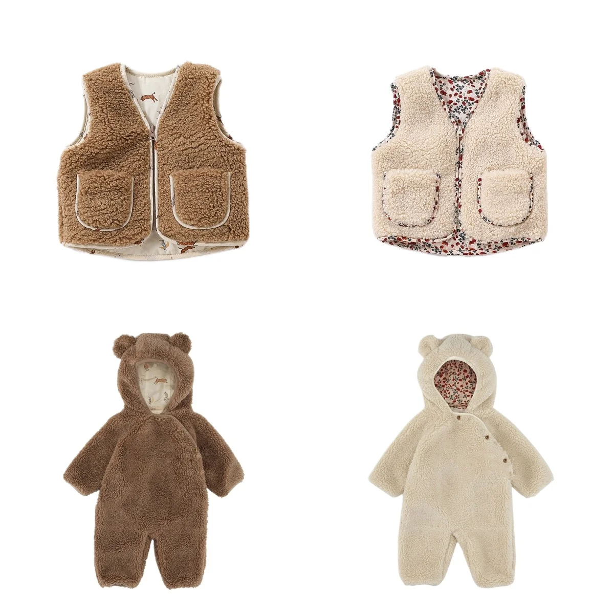 

Детский комбинезон, зимняя одежда для новорожденных, утепленный плюшевый жилет для маленьких мальчиков и девочек, пальто, одежда для скалолазания, сохраняющий тепло, комбинезон