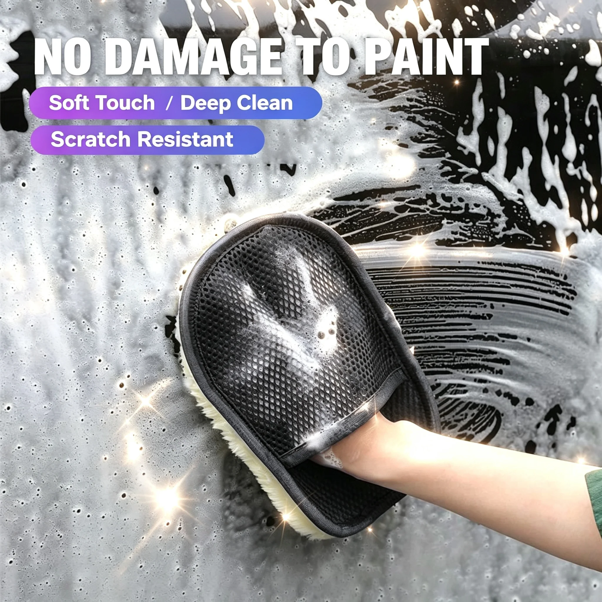 Car Plush Cleaning Gloves Thickening Wool Wash Towel For GMC Terrain Sierra 1500 Yukon Acadia Savana Hummer Granite H3