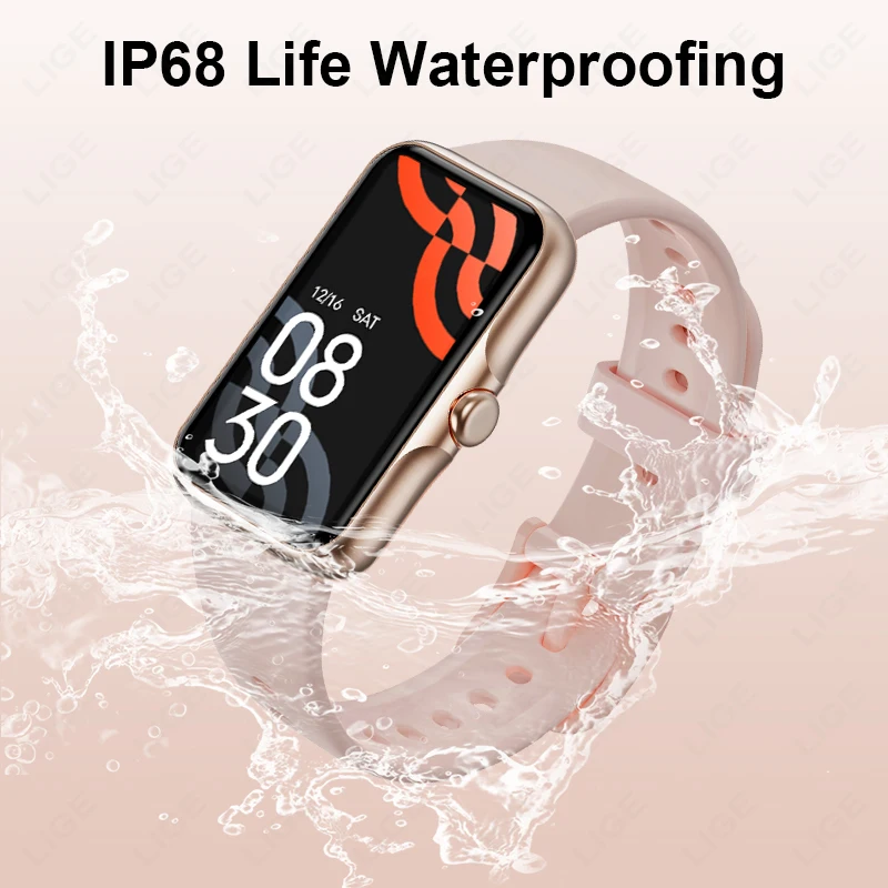 LIGE Smart Watch For Women Men 1.47 inch Sports Fitness Band Sleep Health Monitor IP68 Waterproof Smart Bracelet For Android ios