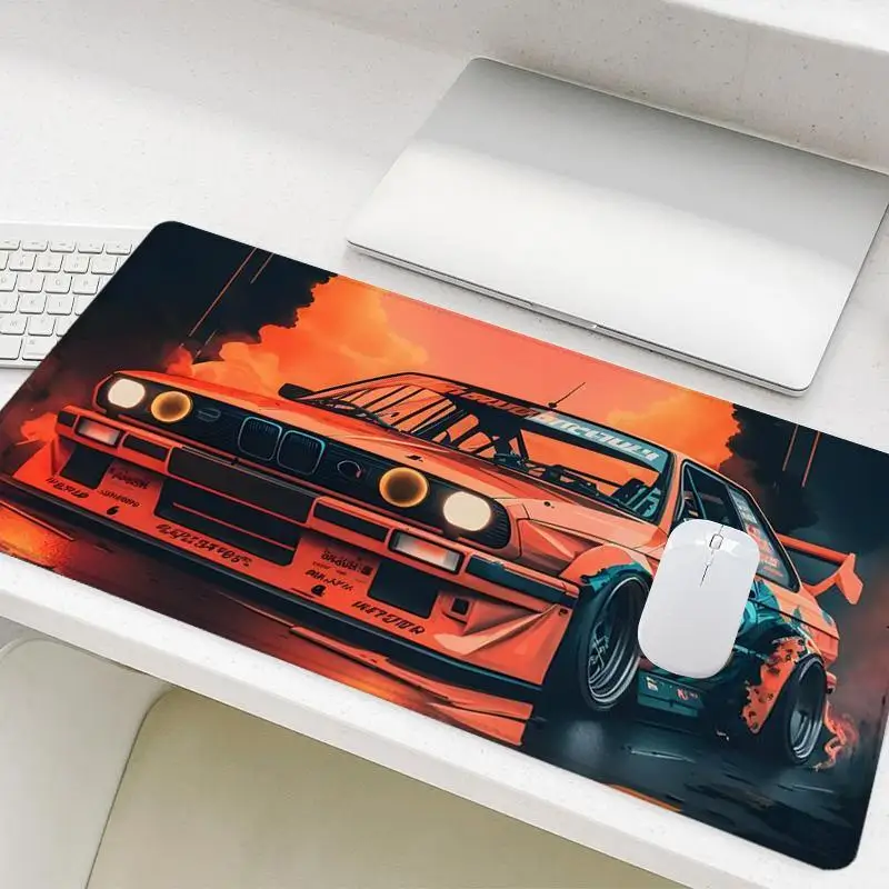

HOPER retro sports car gaming mouse pad, non-slip large mouse pad for gaming office home desktop, extended keyboard mat