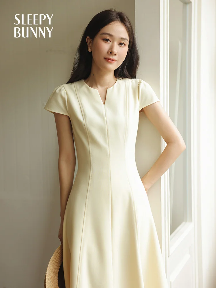 

Elegant Slim Patchwork Maxi Dress Women Summer Short Sleeve High Waist A-Line Dress Petite Friendly Long Dress Daily Formal Wear