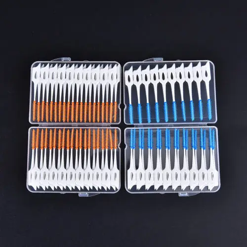 80pcs/Set Silicone Dental Floss Cleaning Brush Teeth Elastic Massage Bar Adults