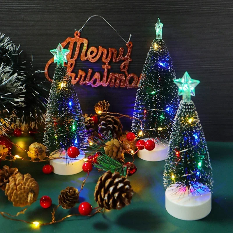 1-10PCS LED Christmas Tree Colorful Light Up Christmas Tree Holiday Gift Window Display Ornament Christmas Party Home Decor