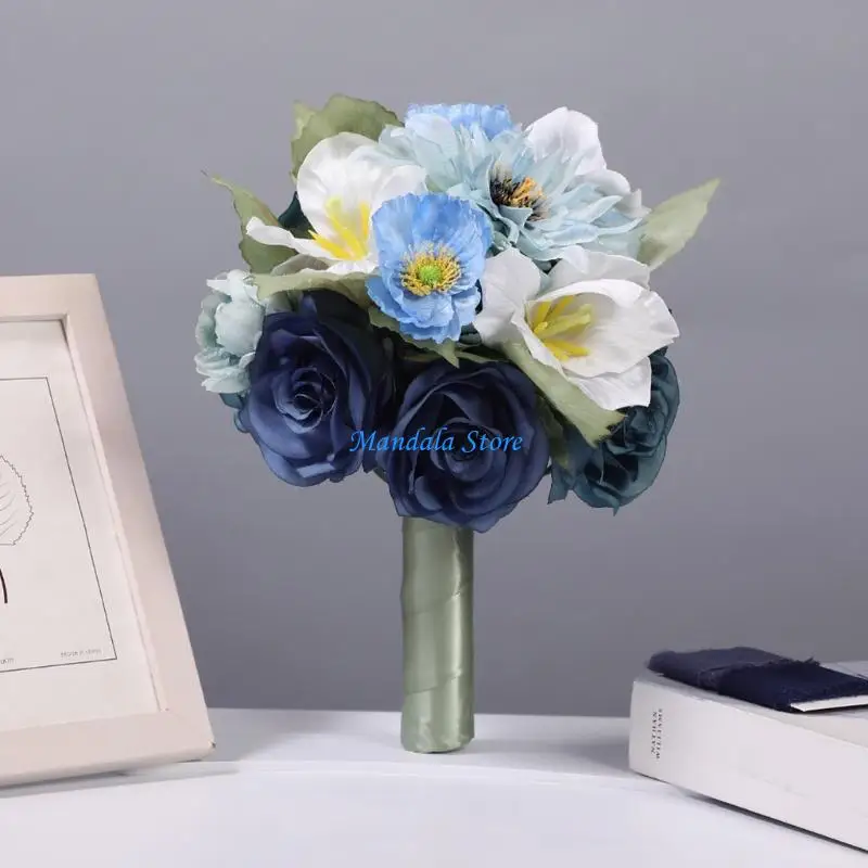 

U2JC Bridal Bouquets 30cm High Artificial Flower Bouquets for Bride and Bridesmaids