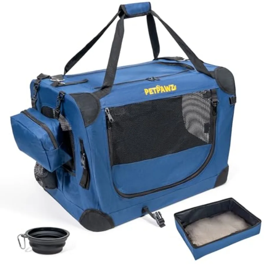 

Soft Pet Carrier and Dog Carrier with Travel Litter Box and Collapsible Bowl 24x17x17 Large Cat Carrier and Small Dog Crate for