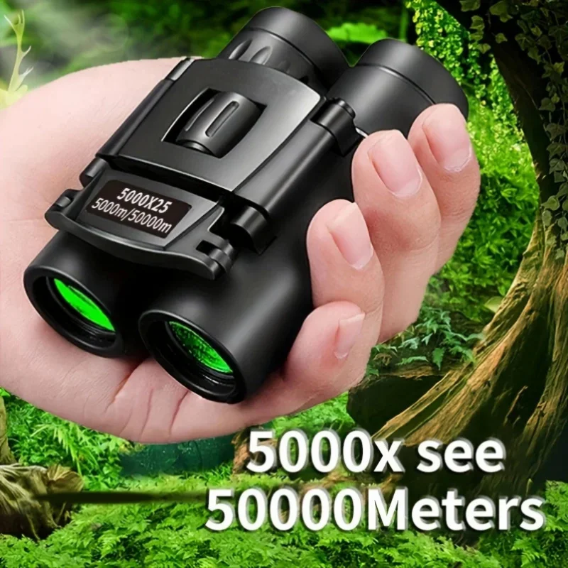 

5000x25 HD Zoom BAK4 Telescope Jumelles Portable Powerful Folding Low Light Binoculars Long Range for Hunting Camping Hiking