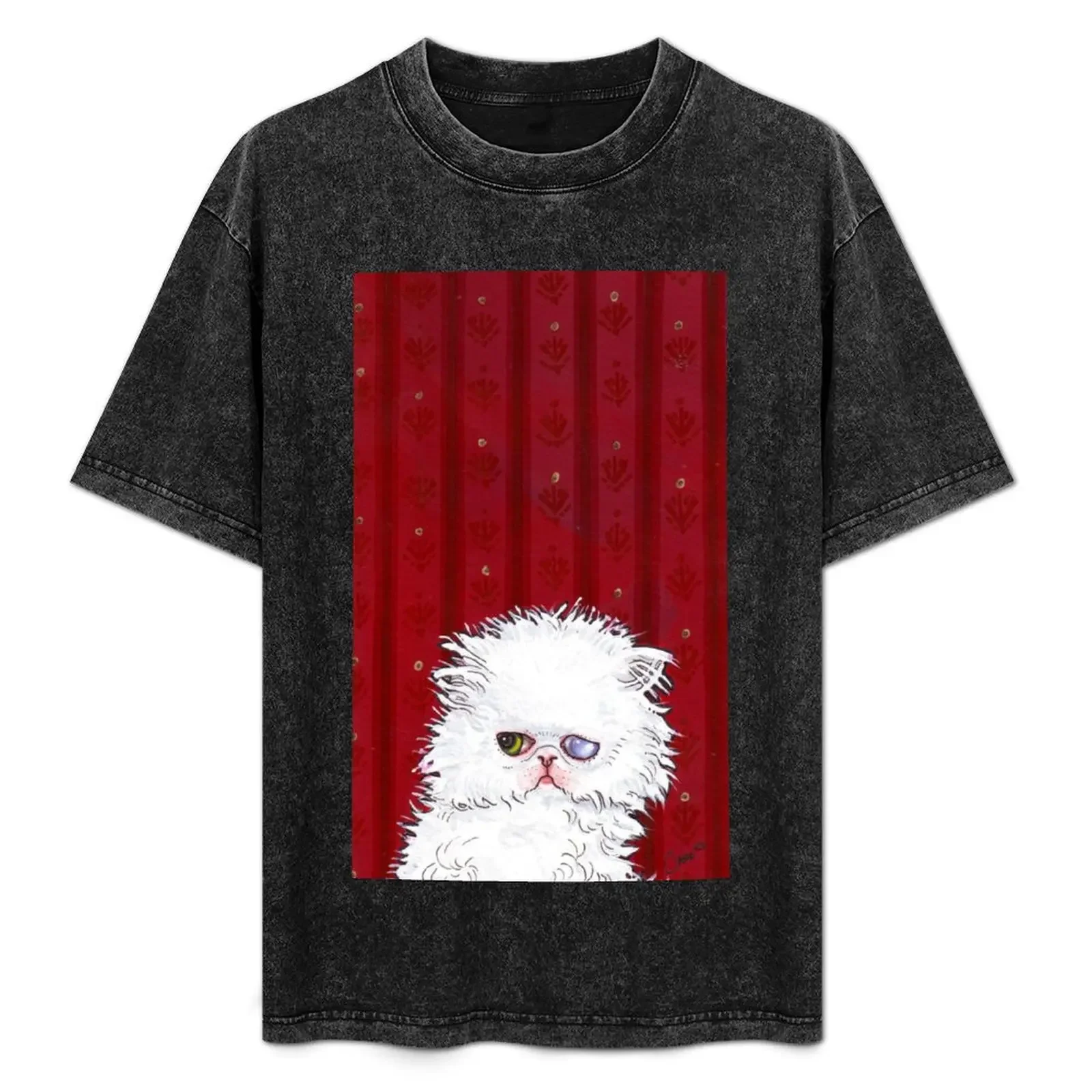 

Creepy Cat Red T-Shirt Athletic Fit Sports Short Sleeve Top