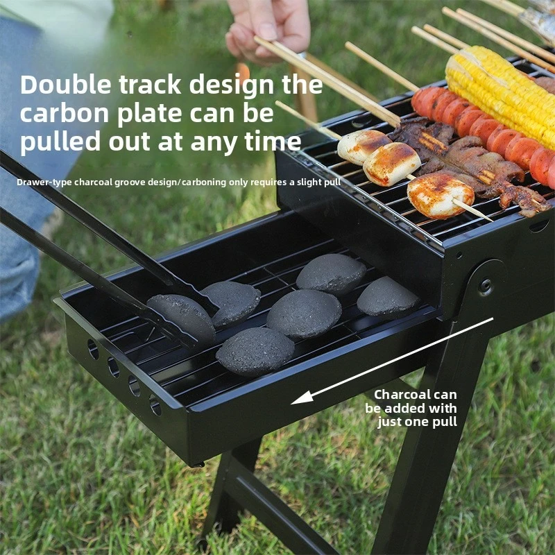 

Barbecue Grill Charcoal , Outdoor Folding Barbecue Skewers BBQ Pullable Household Charcoal