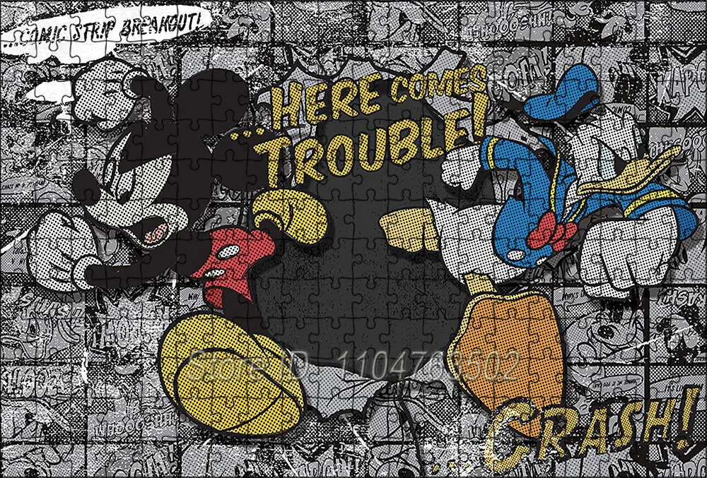 Mickey Mouse Donald Duck Puzzle 108/200/300/500/1000 Teile Disney Puzzles Erwachsene Stressabbauendes Freizeitspielzeug Kinderspiel