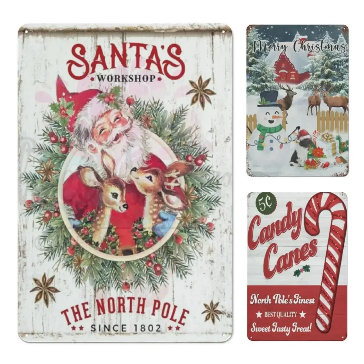 

Vintage Metal Tin Sign Merry Christmas Plaque Retro Wall Decor Poster for Kitchen Bar Coffee Restaurant Home Bedroom Garage Bat