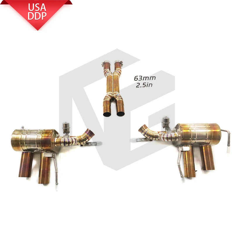 

ING Titanium Alloy gold Catback for Ferrari GTC4 LUSSO V8 3.9T Vacuum Valve Muffler Car Accessories Exhaust System