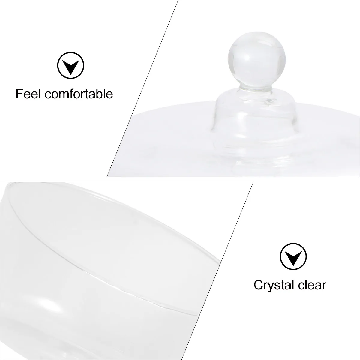 

1Pcs Transparent Glass Dust Cover Cake Display Dome Lead-Free Glass Food Protection Cover Fruit Dessert Shield for Kitchen