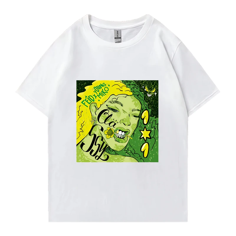 Feid Ferxxo young miko song classy 101 Graphics T shirt 2024 Unisex Hip Hop vintage short sleeve t-shirts Men Women Cotton Tops