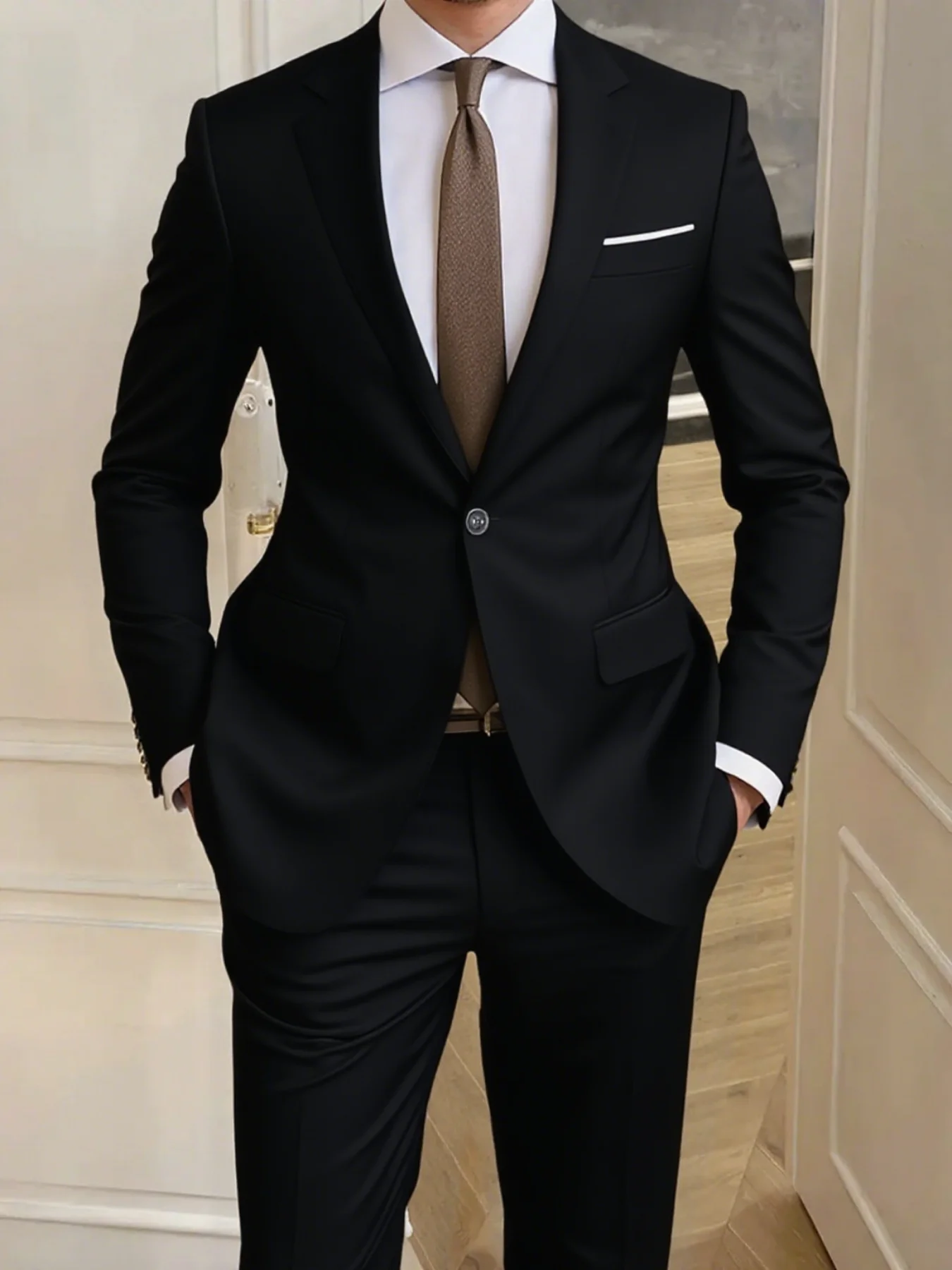 

[Business Suit]✨ 2pcs Men's Fashion Suit - Perfect for Wedding & Event Gatherings
