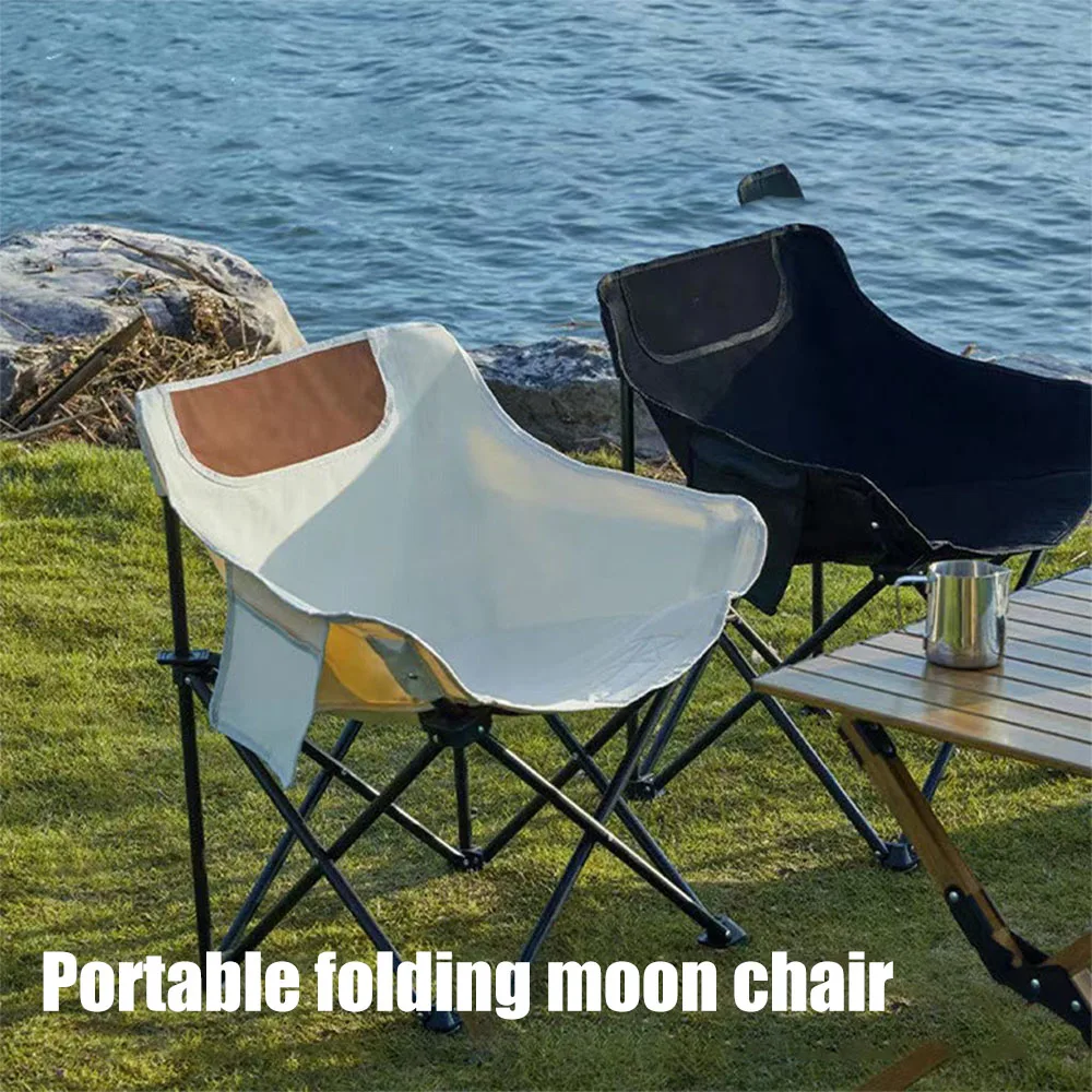 Portable Folding Backrest Leisure Folding Moon Chair Home Outdoor Camping