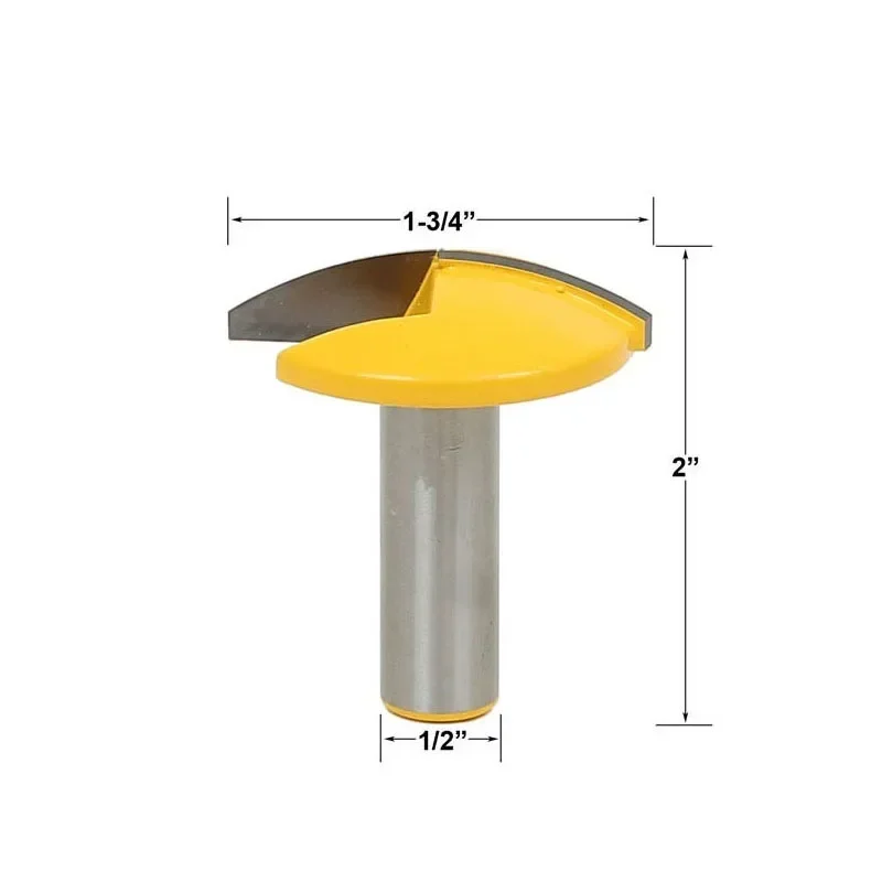 

1pc 1/2" Shank Small Bowl Router Bit - 1.65" Radius 13/4" Wide For Woodworking Cutting Tool