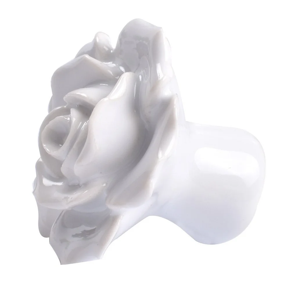 2 قطعة مقابض باب سيراميك أنيقة بنمط الورد لخزانة درج صندوق خزانة استبدال الأجهزة سهلة التركيب مع مسامير #1